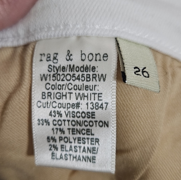 Rag and Bone bright white skinny jeans size 26 - Picture 6 of 15